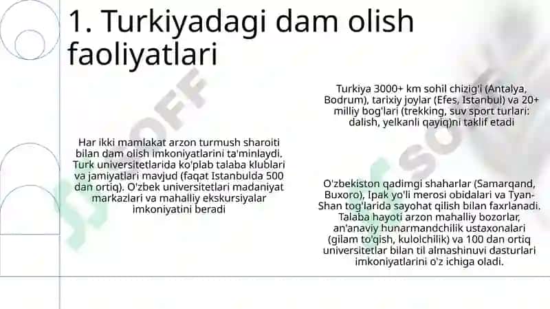 Turkiya va Oʻzbekistonda talaba-yoshlarning bilim olishi va dam olish imkoniyatlari 3