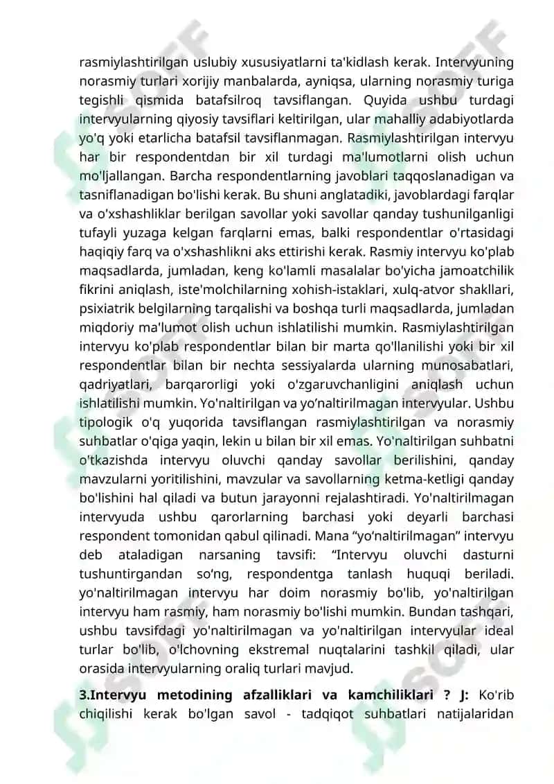 Intervyu metodining tadqiqotlarda qo’llanilishi 3
