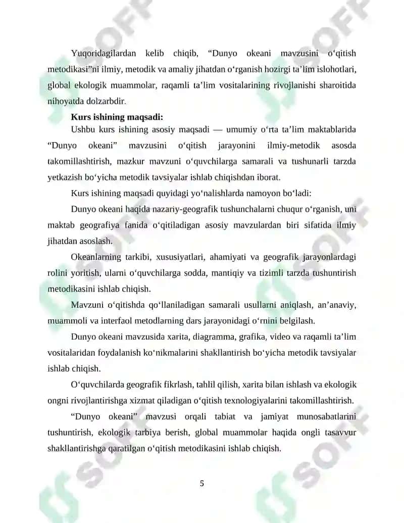 Dunyo okeani mavzusini o`qitish metodikasi 3