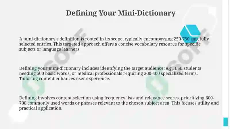 Mini-Dictionary Compilation 3
