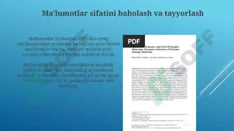 QSAR va QSPR sohalarida matematik modellar tuzish qoidalari 3