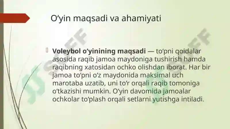 Voleybol maydoni O’lchovlari Vajizoholari 3