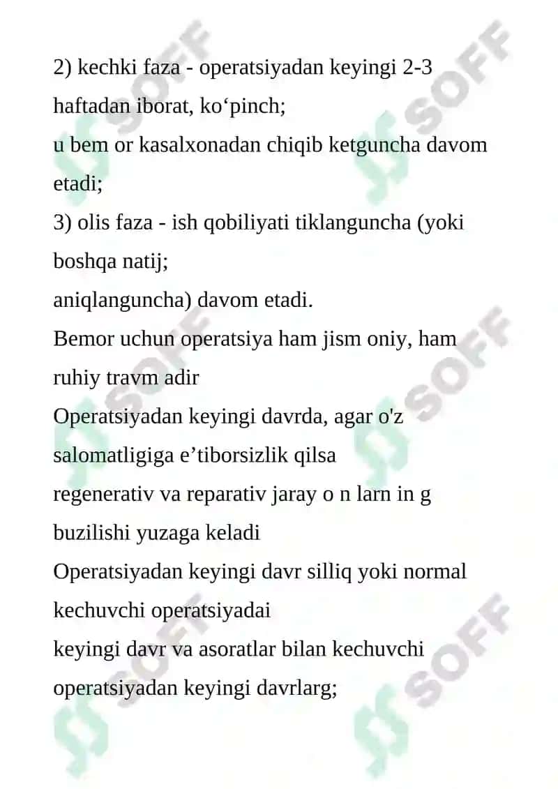 Operatsiyadan song bemorlarni davolash va kuzatish 3