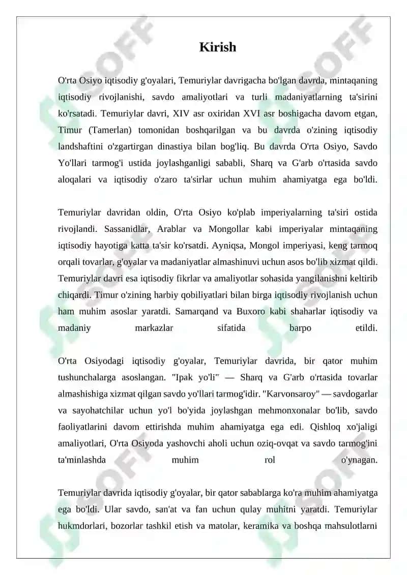 Temuriylar davridagi iqtisodiy g'oyalar 3