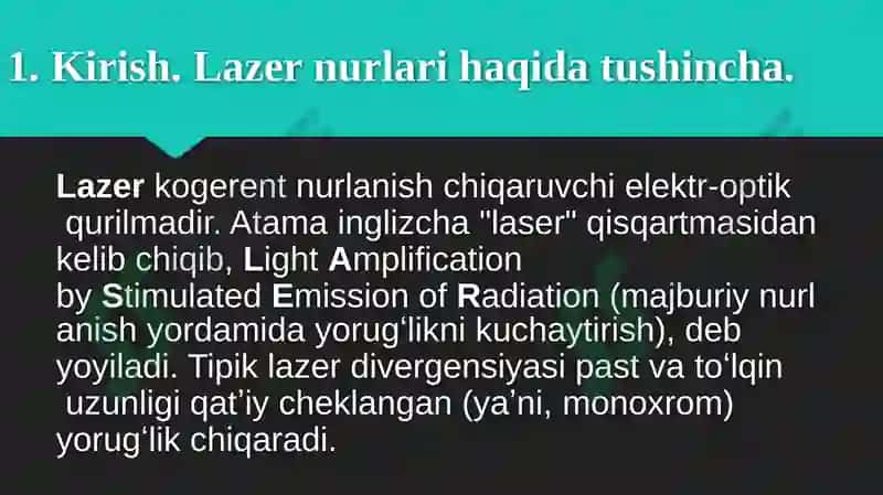 Ish joylaridagi lazer nurlarining quvvatini aniqlash 3