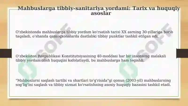 Mahkumlarning tibbiy-sanitariya ta’minoti 3