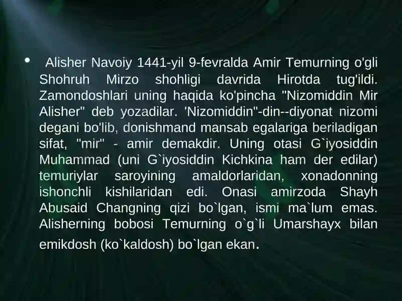 Alisher Navoiy hayoti va ijodi 3