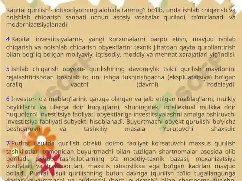 Kapitalqurilish va kapital qo'yilmalar 3