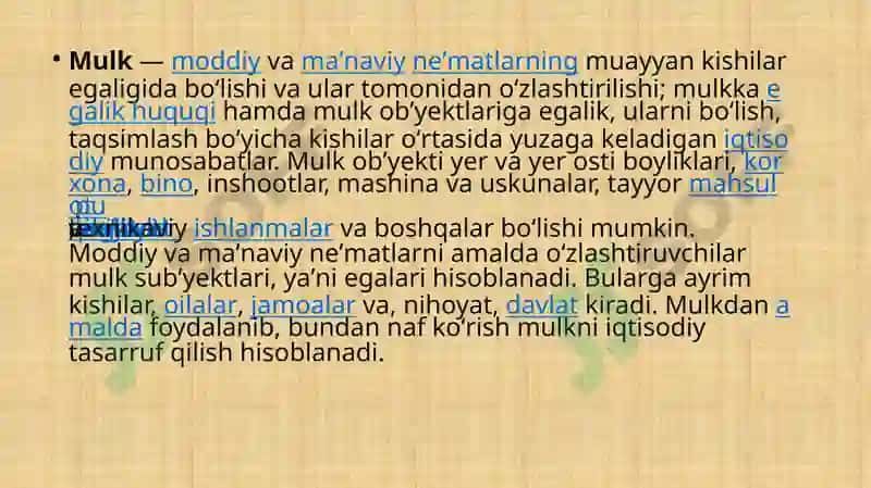 Mulkchilik shakllarining tasniflanishi 3