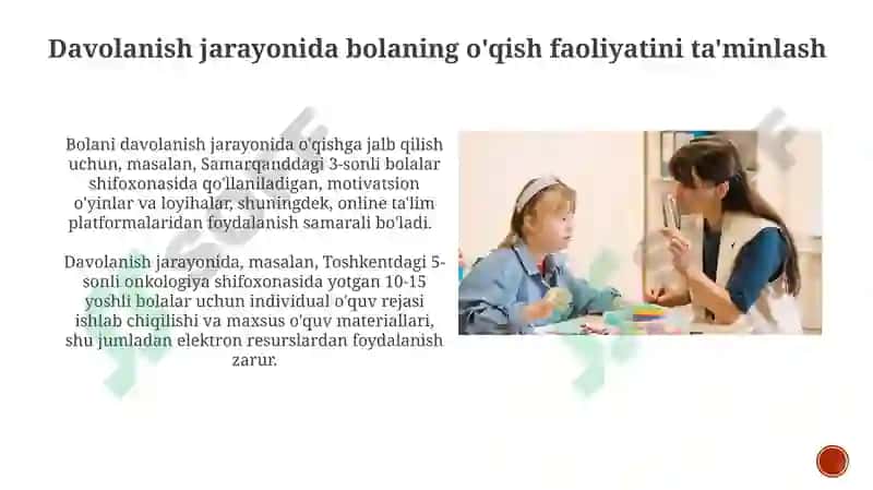 Uzoq muddatli davolanayotgan bolalarni psixologik–pedagogik qo'llab quvvatlashda o'qituvchi shaxsi 3