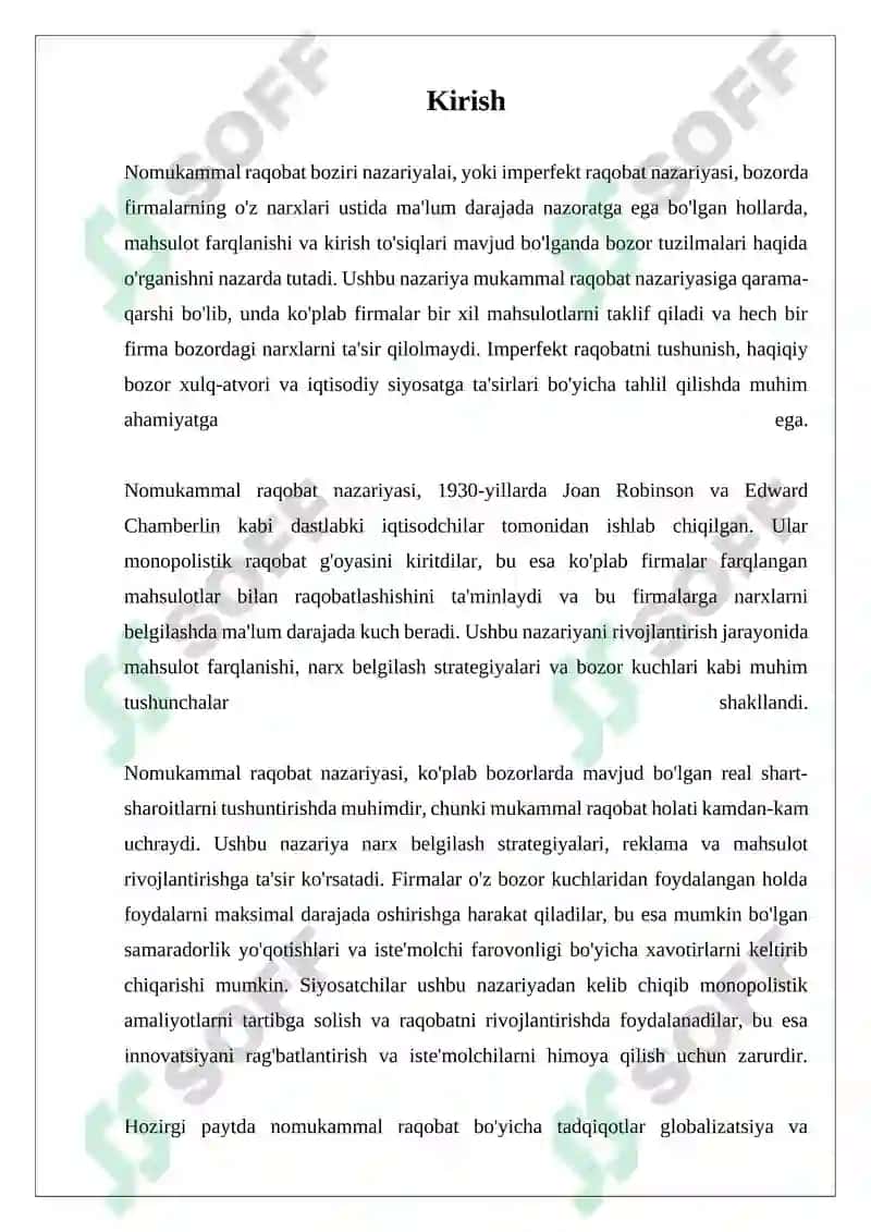 Nomukammal raqobat boziri nazariyalari 3