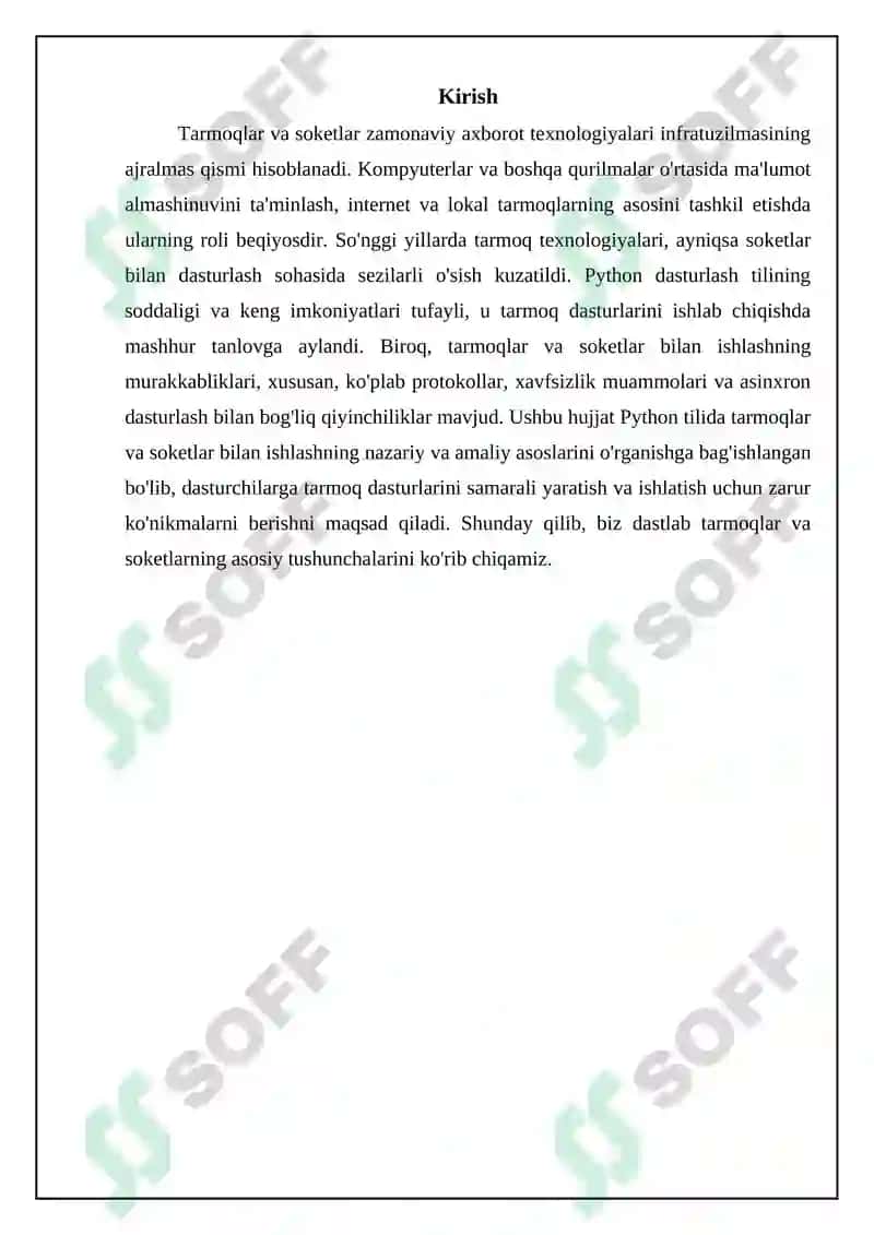 Pythonda tarmoq va socketlar bilan ishlash 3