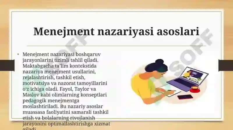 Menejment nazariyasi va tashkil etilishi 3
