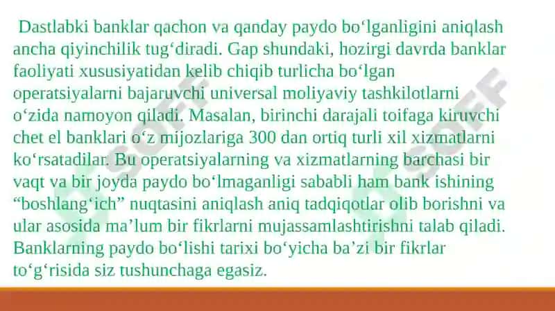 Banklar, bank tizimi va uning rivojlanish bosqichlari 3