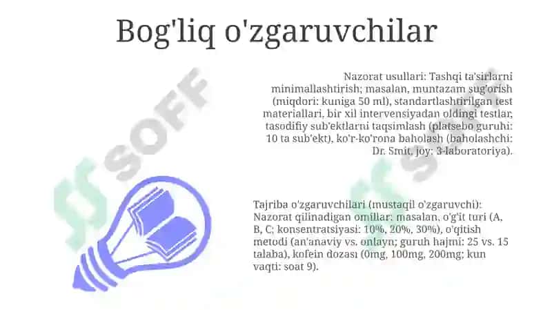 Bog'liq o'zgaruvchilar 3