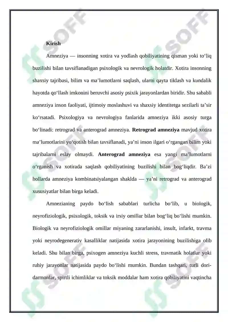 Amneziya sabablari 3