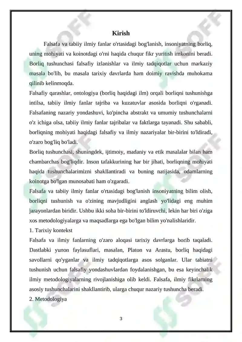 Falsafa va tabiiy ilmiy fanlarda borliqning mohiyatiga oid konsepsiyalar 3