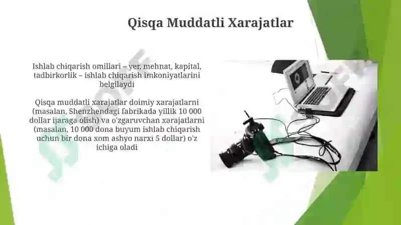 Ishlab chiqarish va ishlab chiqarish omillari va xarajatlar to'g'risida 3