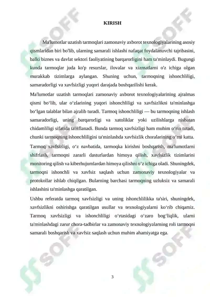 Ma’lumotlar Uzatish Tarmoqlari 3