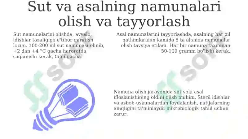 Sut va asalni maxsus analitik aniqlash boʻyicha tushuntirishlar 3