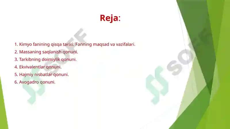 Kimyo fanining asosiy qonunlari 3