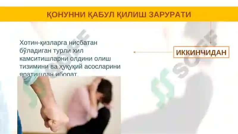 Хотин-қизларни тазйиқ ва зўравонликдан ҳимоя қилиш тўғрисида 3