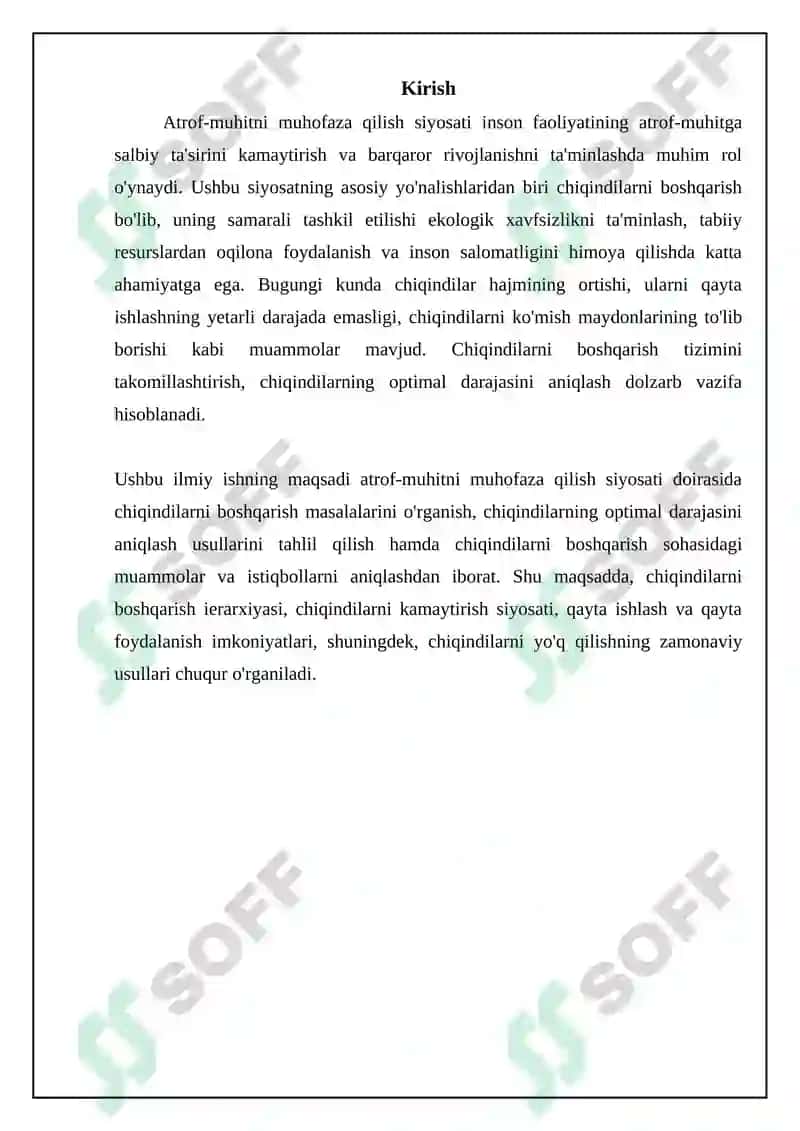 Atrof-muhitni muhofaza qilish siyosati va chiqindilarning optimal darajasini aniqlash 3