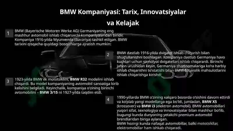 BMW Kompaniyasi Tarix, Iqtisodiyot va O‘zbekistondagi Istiqbollari 3