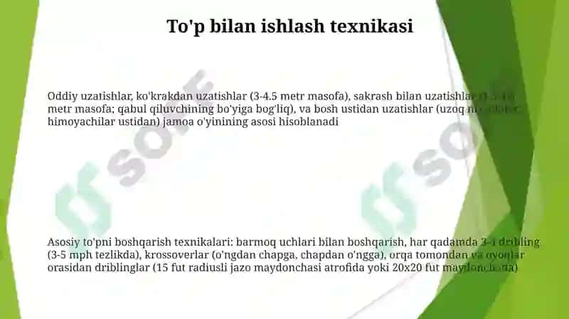 Basketbol topini his qilish va oddiy top uzatmalarini amalga oshirish 3
