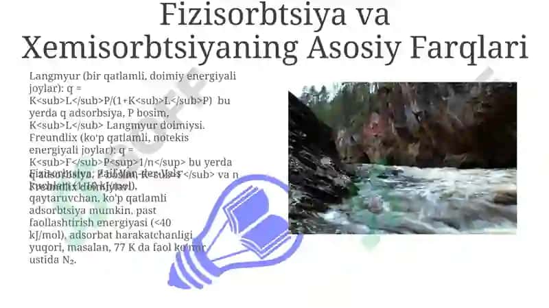 Fizikaviy adsorbsiya va xemesorbsiya 3
