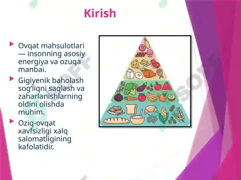 Ovqat mahsulotlarini gigiyenik baholash 3
