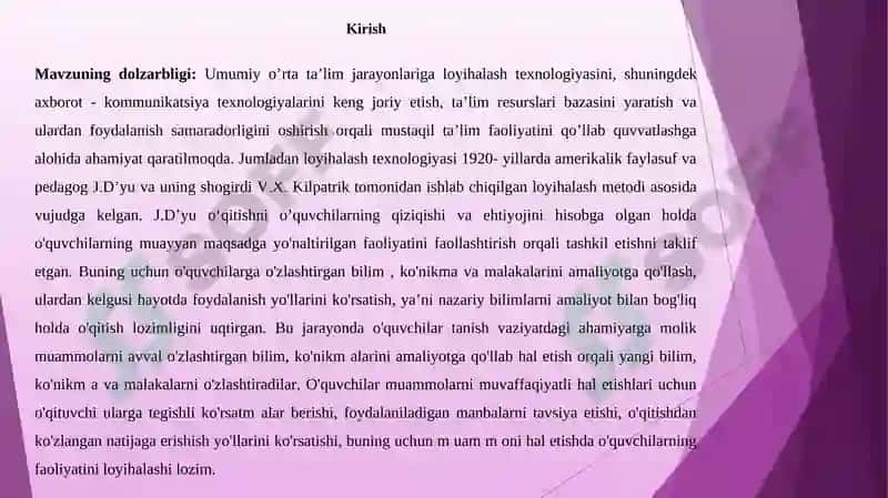 Tabiiy fanlarni o'qitishda loyiha tajribalarini o'tkazish metodikasi 3