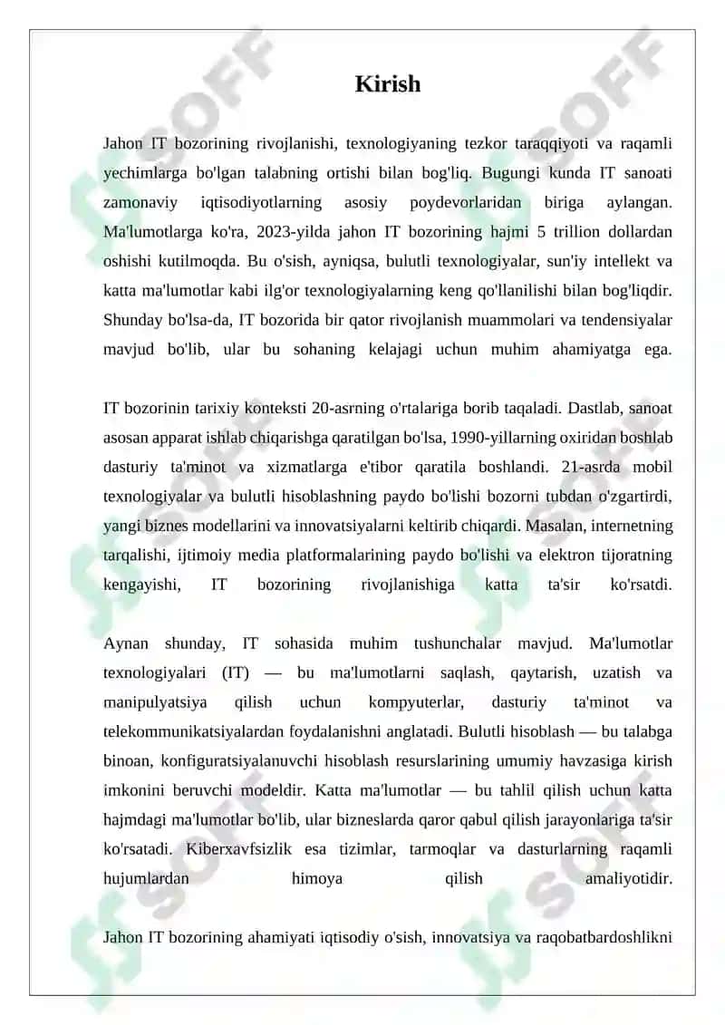 Jahon IT bozorini rivojlanish muammolari va tendensiyalari 3