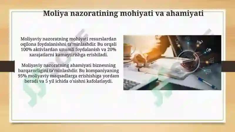 Biznesda moliyaviy nazoratni tashkil etish asoslari 3