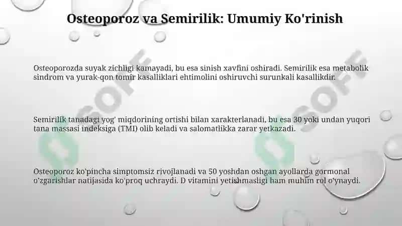 Osteoporoz va semirishga qarshi dorilar 3