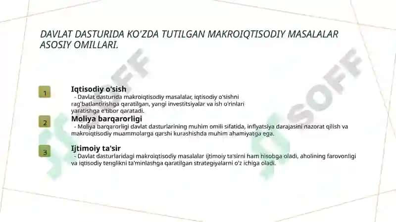 Davlat dasturidagi makroiqtisodiy masalalar 3