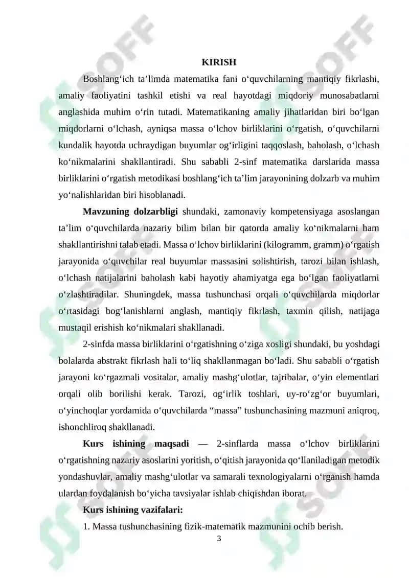 Ikkinchi sinflarda massa o‘lchov birliklarini o‘rgatish metodikasi 3