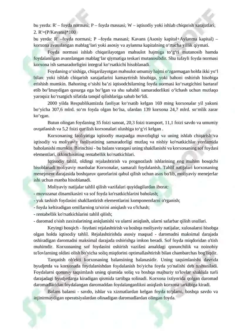 Korxona Foydasi va ishlatilishi 3