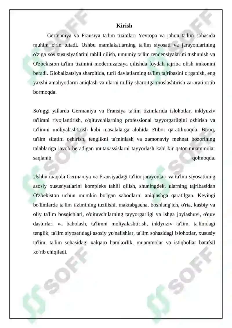 Germaniya va Fransiyada ta'lim tizimining tuzilishi va o'ziga xos xususiyatlari 3