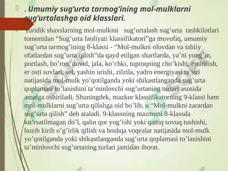 Jismoniy va yuridik shaxslarning mulkiy sug‘urtasi 3