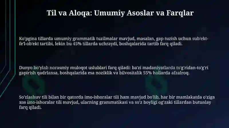 Til va Aloqa: Umumiy Asoslar va Farqlar 3