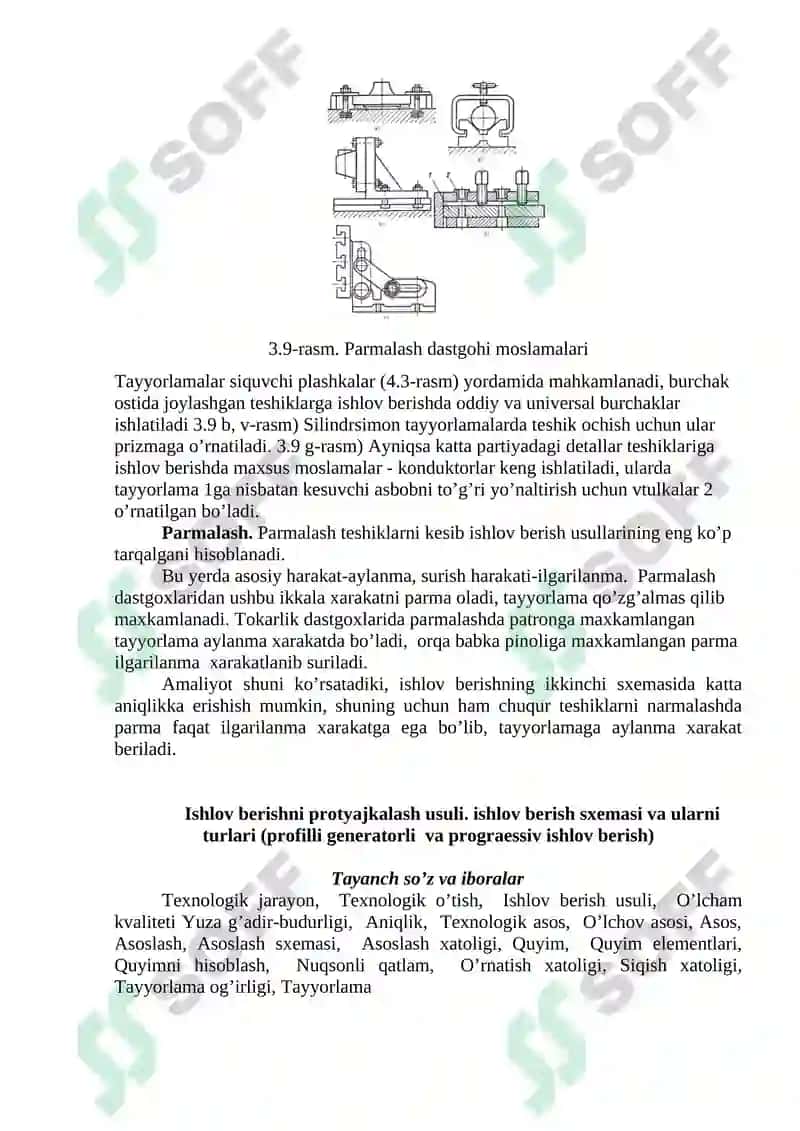 PARMALASH, ZENKERLASH VA RAZVERTKALASHDA QO’LLANILADIGAN ZAMONAVIY DASTGOHLAR, MOSLAMA VA KESUVCHI ASBOBLAR 3