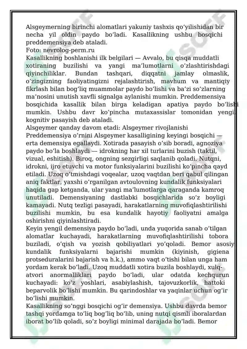Alsgeymer kasalligi 3