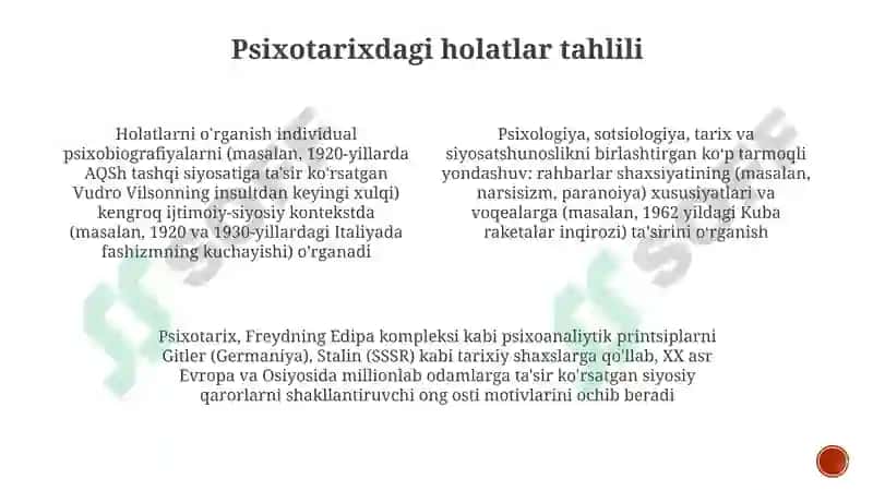 Psixoistoriya yordamchi tarih fani 3