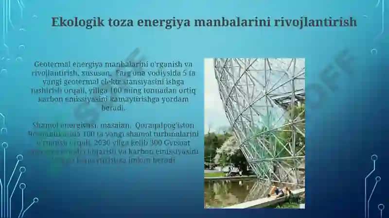 Ekologik toza energiya manbalarini rivojlantirish 3