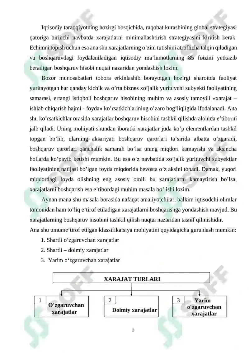 Shartli doimiy hamda yarim o‘zgaruvchan xarajatlar hisobi 3