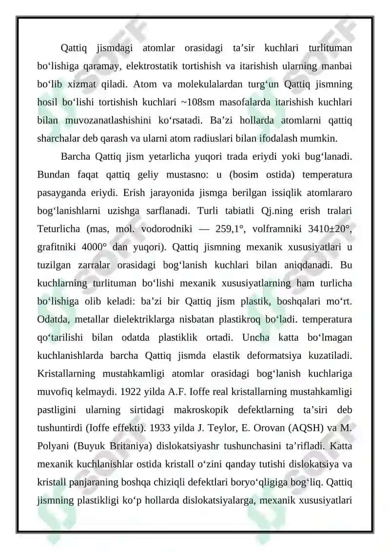Qattiq jism.Qattiq jismlarning mexanik asoslari 3