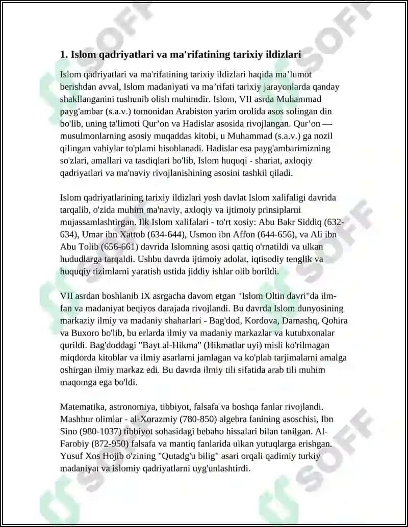 ISLOM QADRIYATLARI VA MA'RIFATINING HOZIRGI DAVRDAGI AHAMIYATI 3