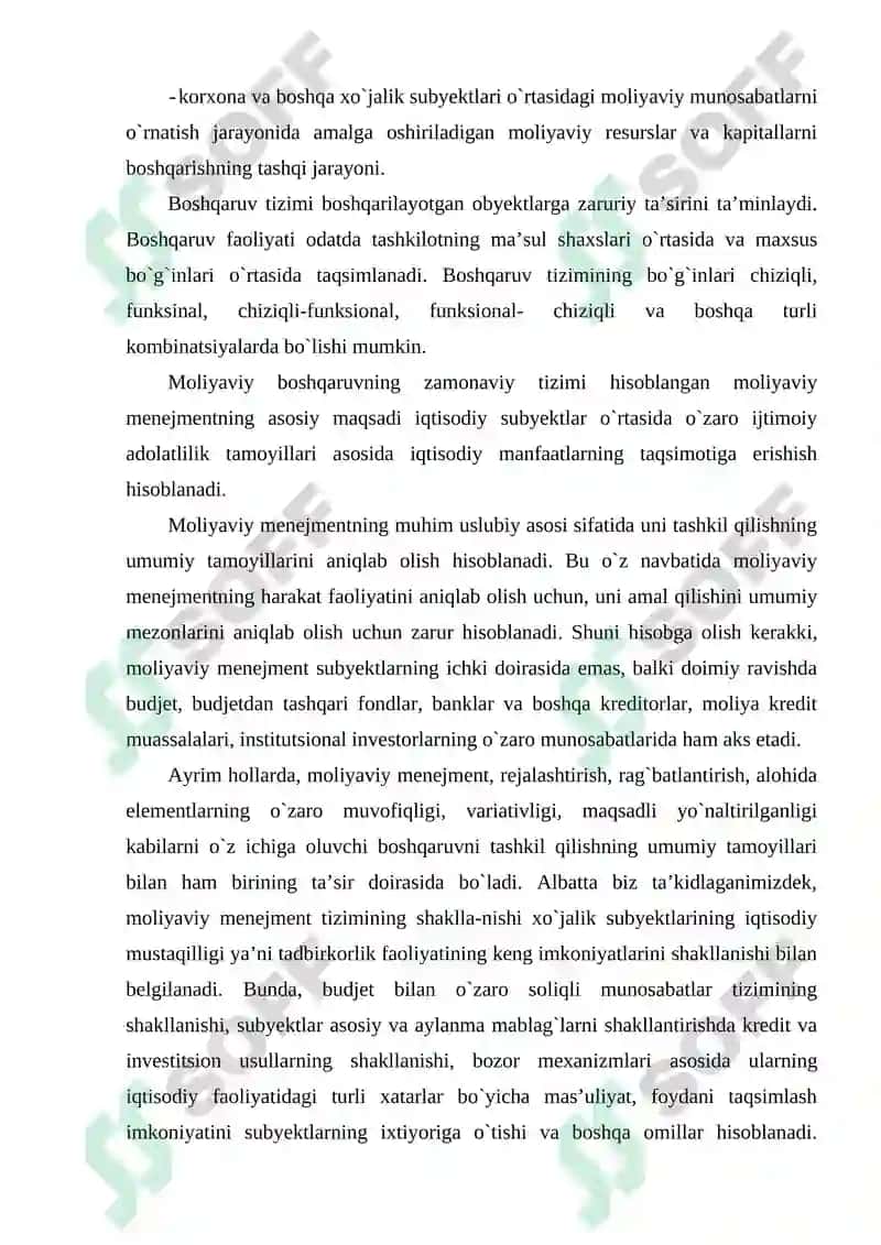 Korxonalarda moliyaviy menejmentni tashkil etish mexanizmi 3