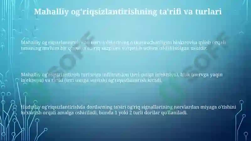 Mahalliy anesteziya va uning turlari 3